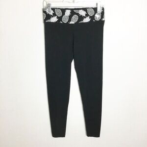 Victoria’s Secret Black Yoga Skinny Leggings Pineapple Pants Size S
